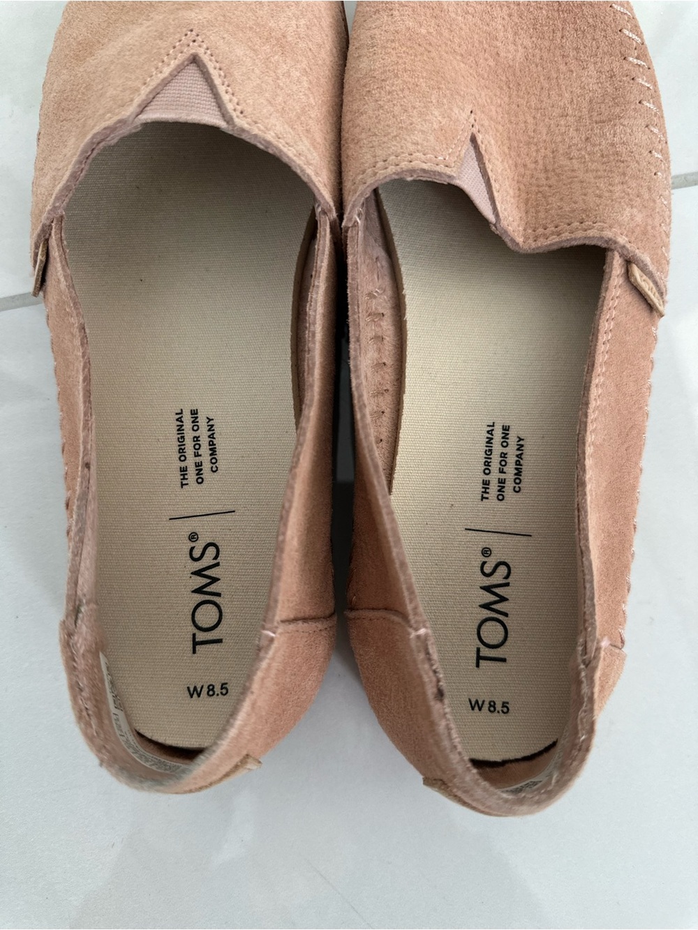 TOMS Women’s Alpargata Leather Wrap Classics – Size 8.5 – Sand Pink Suede – NWOT - Picture 10 of 13